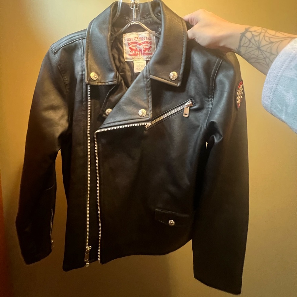 Leather Jacket Levis Nwot Authentic Ft Arm Patch/… - image 1